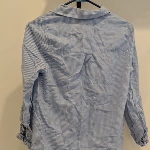 Blue pinstripe button-up, size small